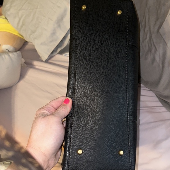 NWT Tory Burch Perry triple compartment tote black pebbled leather very large - Picture 9 of 16